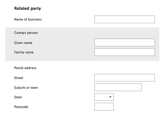 Form design: Example of text set too far to the right