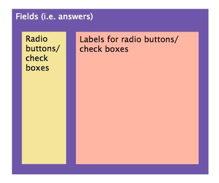 Form design: Example of how radio buttons and check boxes should be laid out