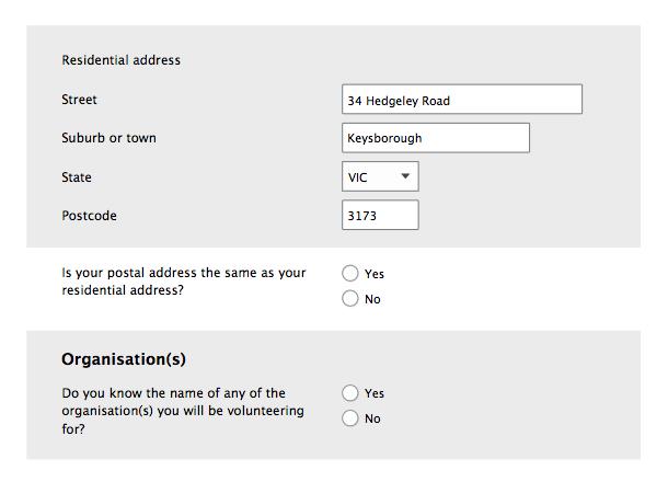 Form design: conditional fields with text in field