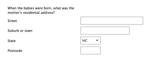 Form design: Example of an editable address field.