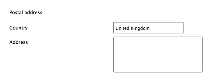 Form design: Example of validating an address outside Australia.