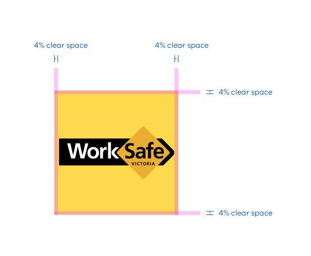 Worksafe logo with 4% clear space on all sides