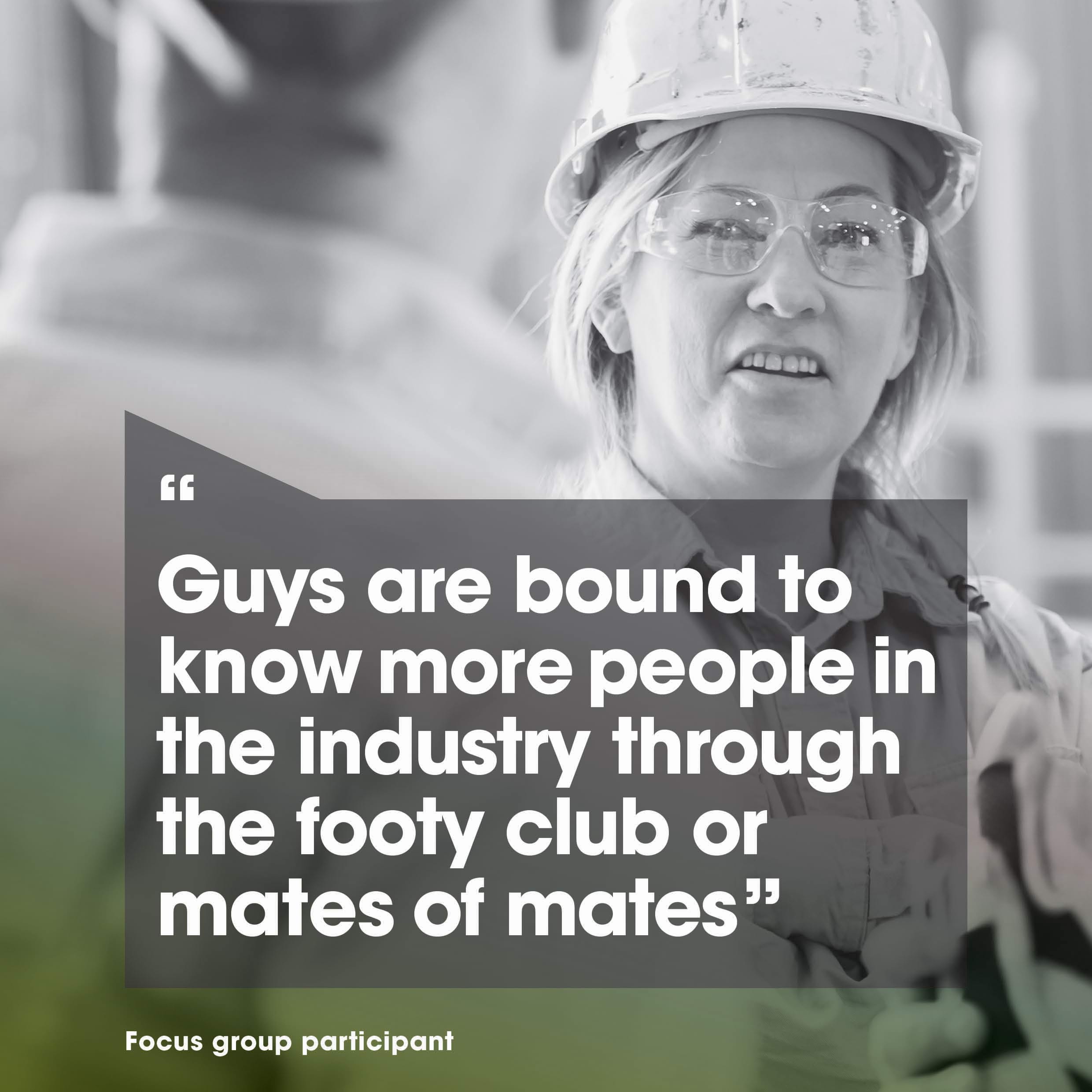 Female construction worker says men have better networks in the industry