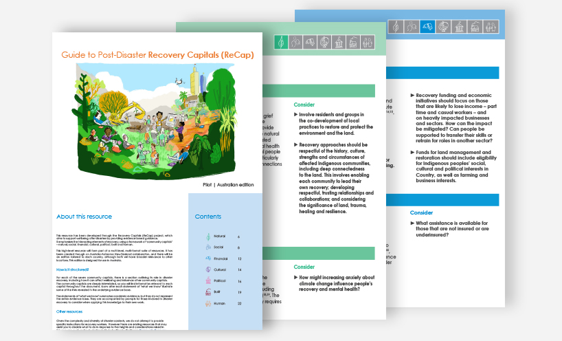ERRP Thumbnail Guide to Post-Disaster Recovery Capitals (ReCap)