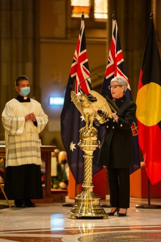 The Governor, Her Excellency the Honourable Linda Dessau AC, gave a speech honouring Sir James’ life