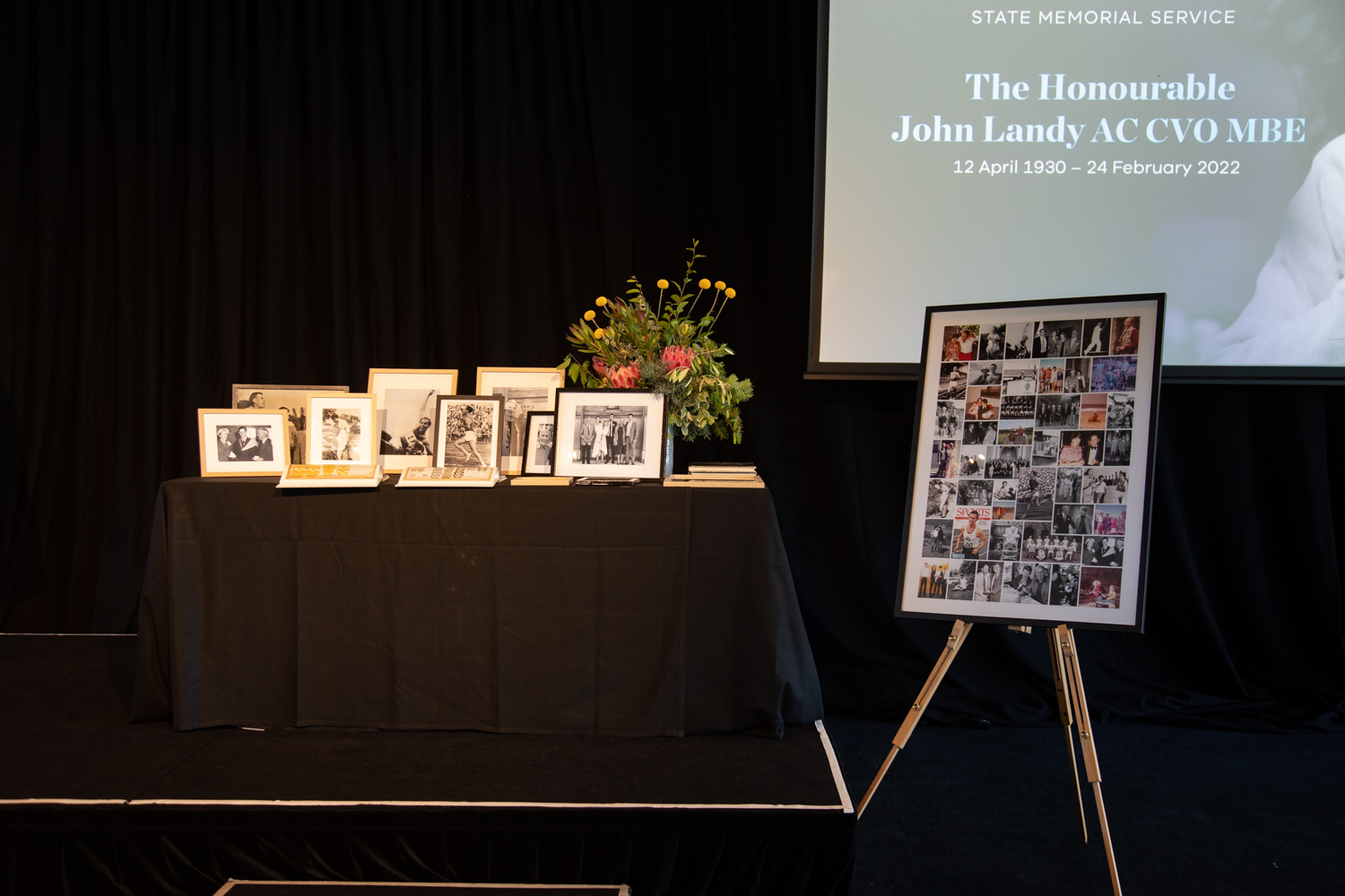 Photo tribute to John Landy inside the MCG Members Dining Room