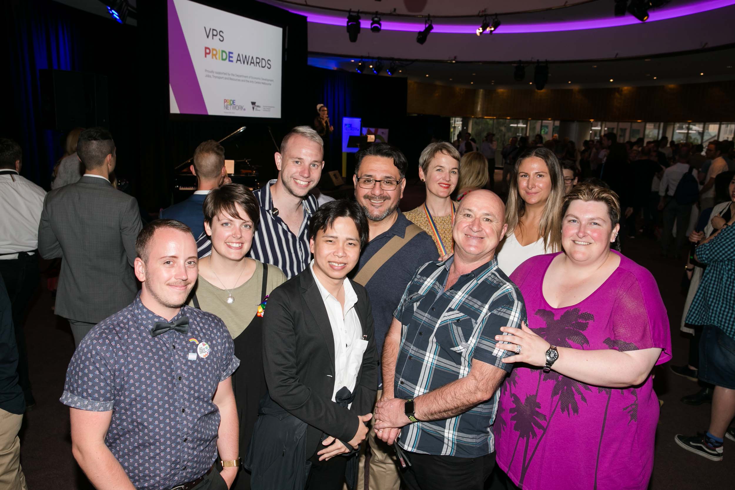 People celebrating the 2018 VPS LGBTIQ+ Pride Awards