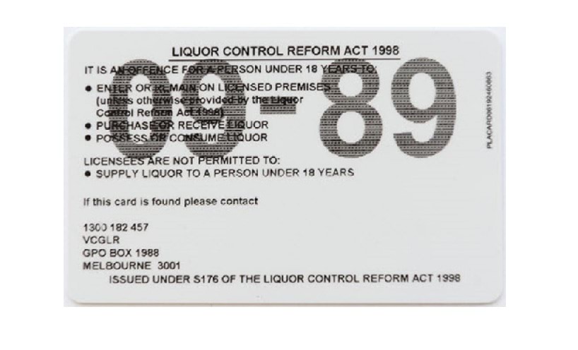 Back of Proof of Age Card