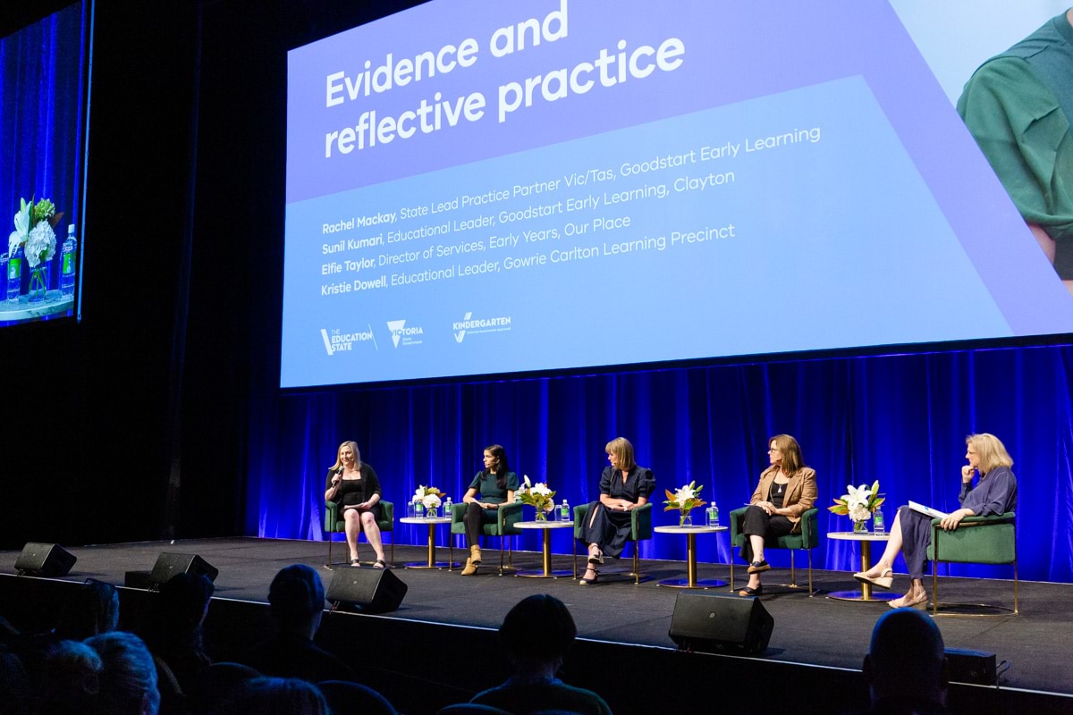 Panellists on stage at the conference