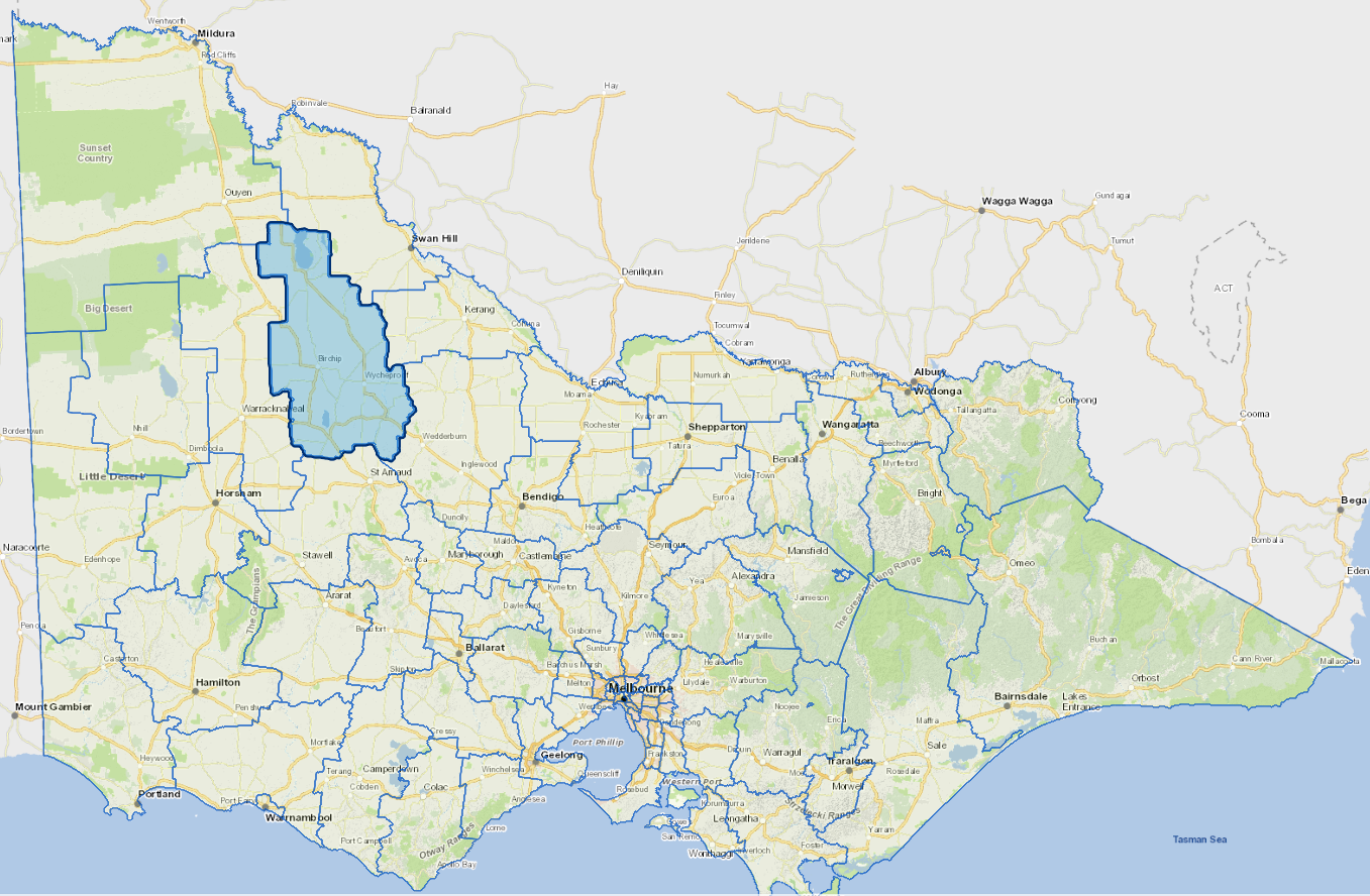 Static map image of Buloke Shire Council boundaries