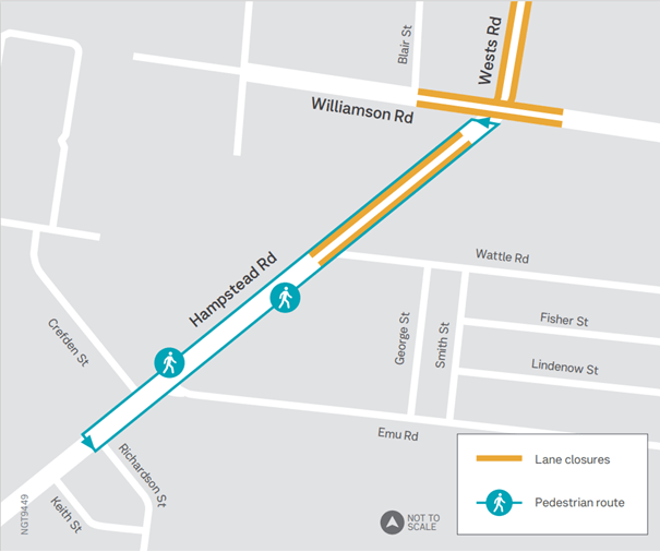 Hampstead Road temporary lane closure (August 2023)