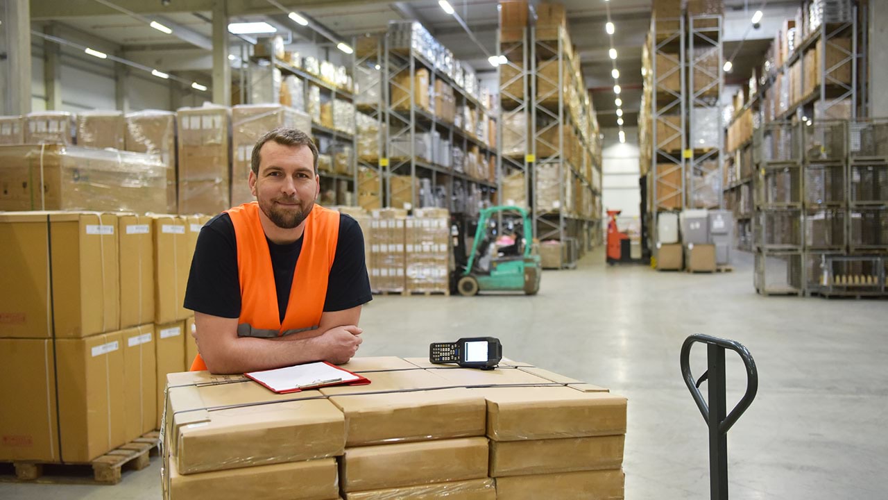 person working in warehouse