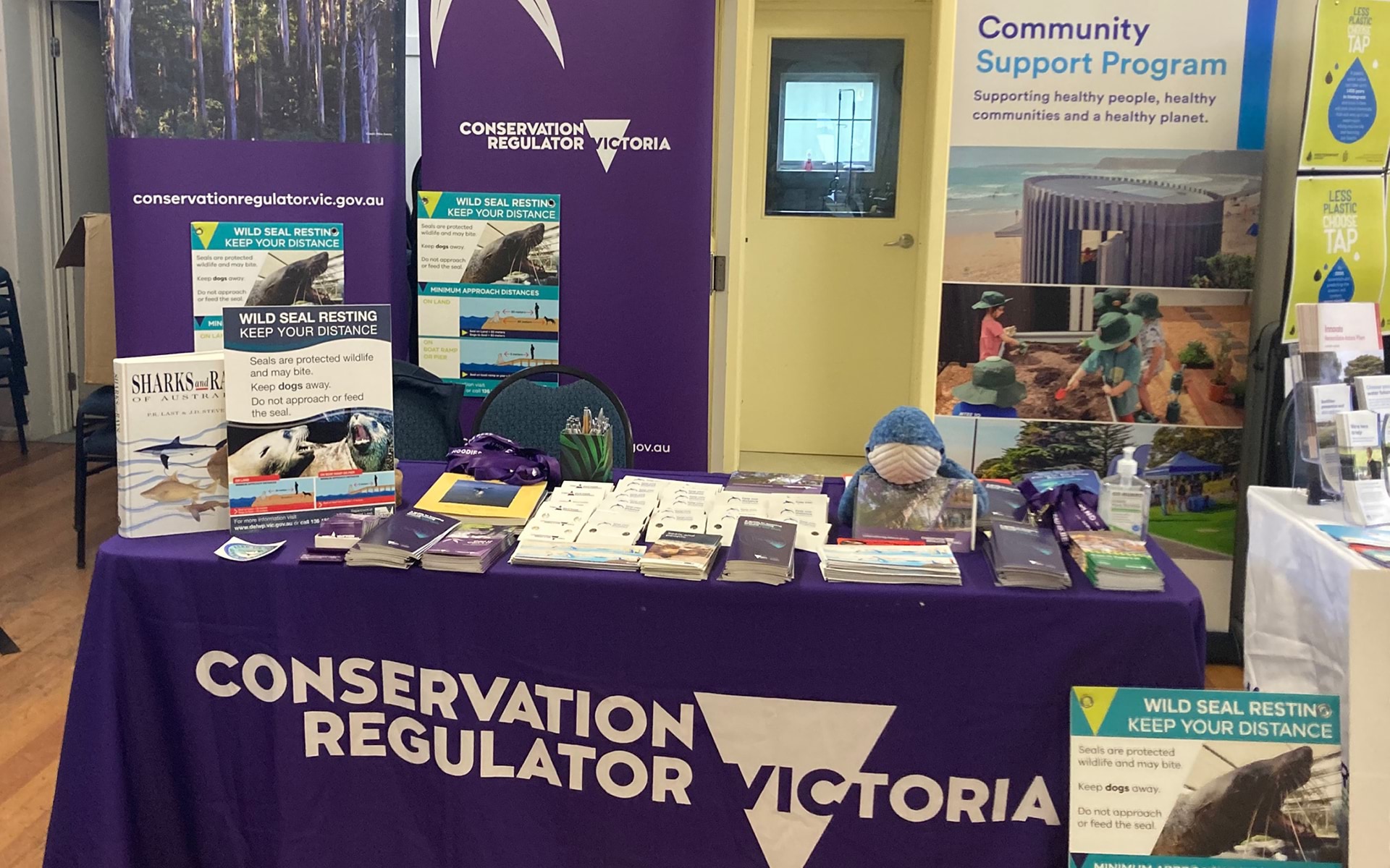 Conservation Regulator public engagement stand at Island Whale Festival, 30 June – 2 July 2023, Phillip Island, Gippsland