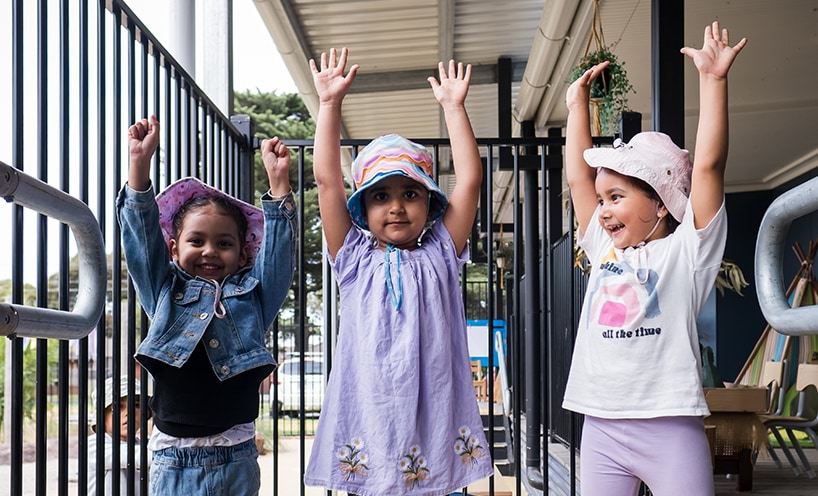 Three kinder aged children.