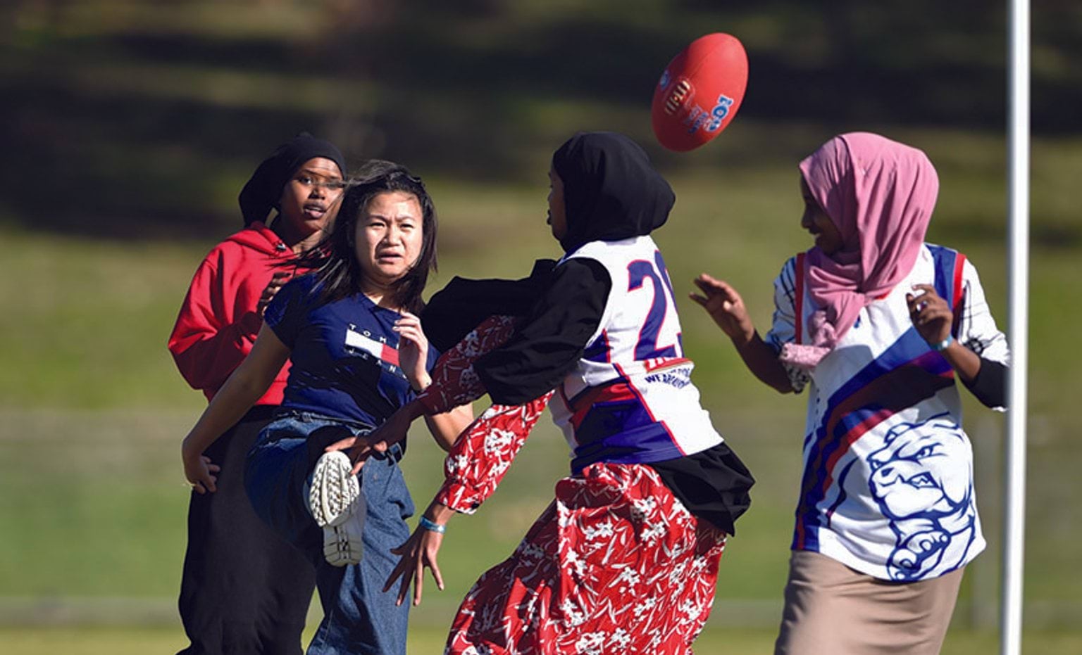 Girls participating in the  Introduction to Mainstream Sports Program Gala Match Day