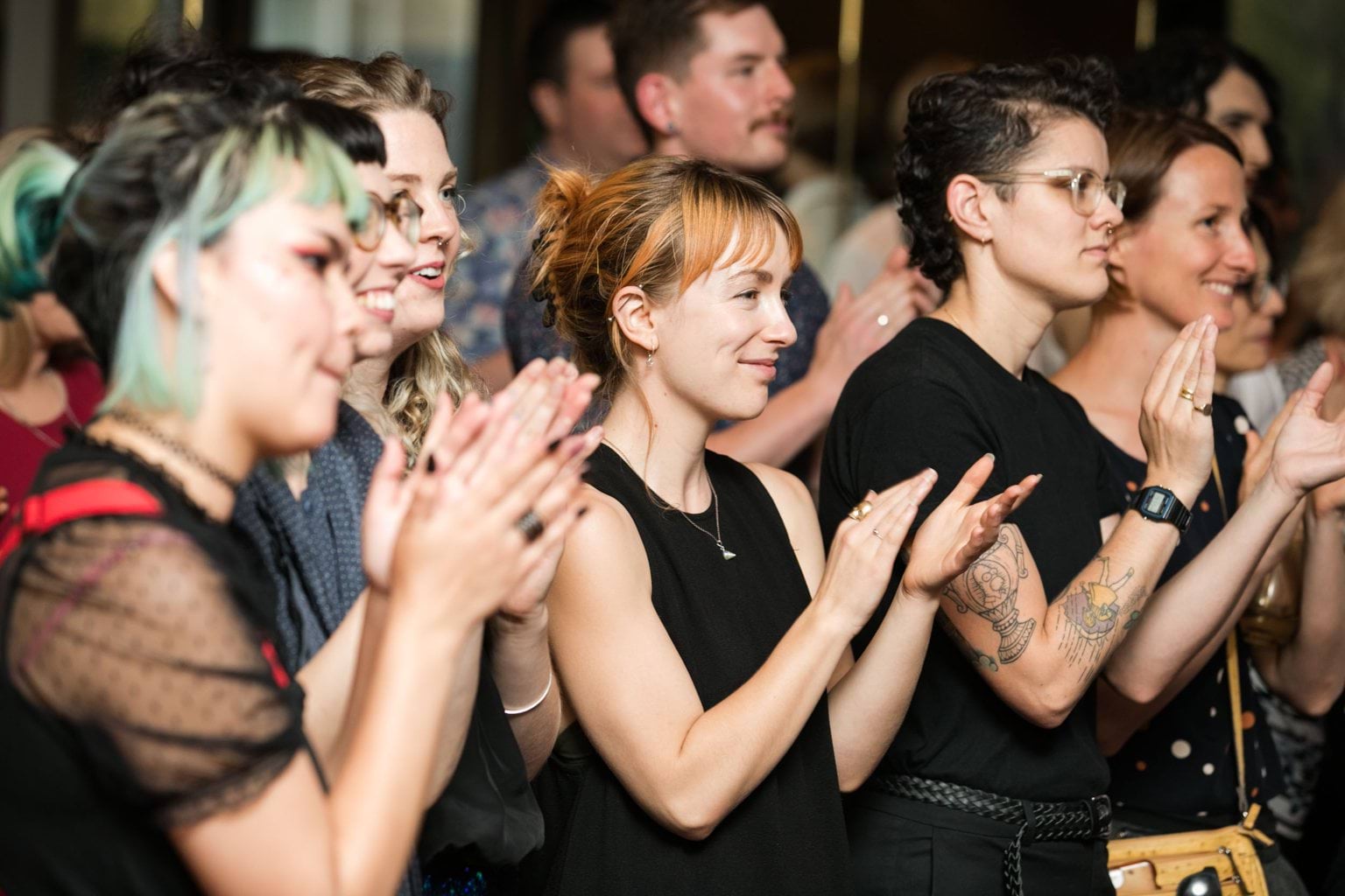 People celebrating the 2018 VPS LGBTIQ+ Pride Awards
