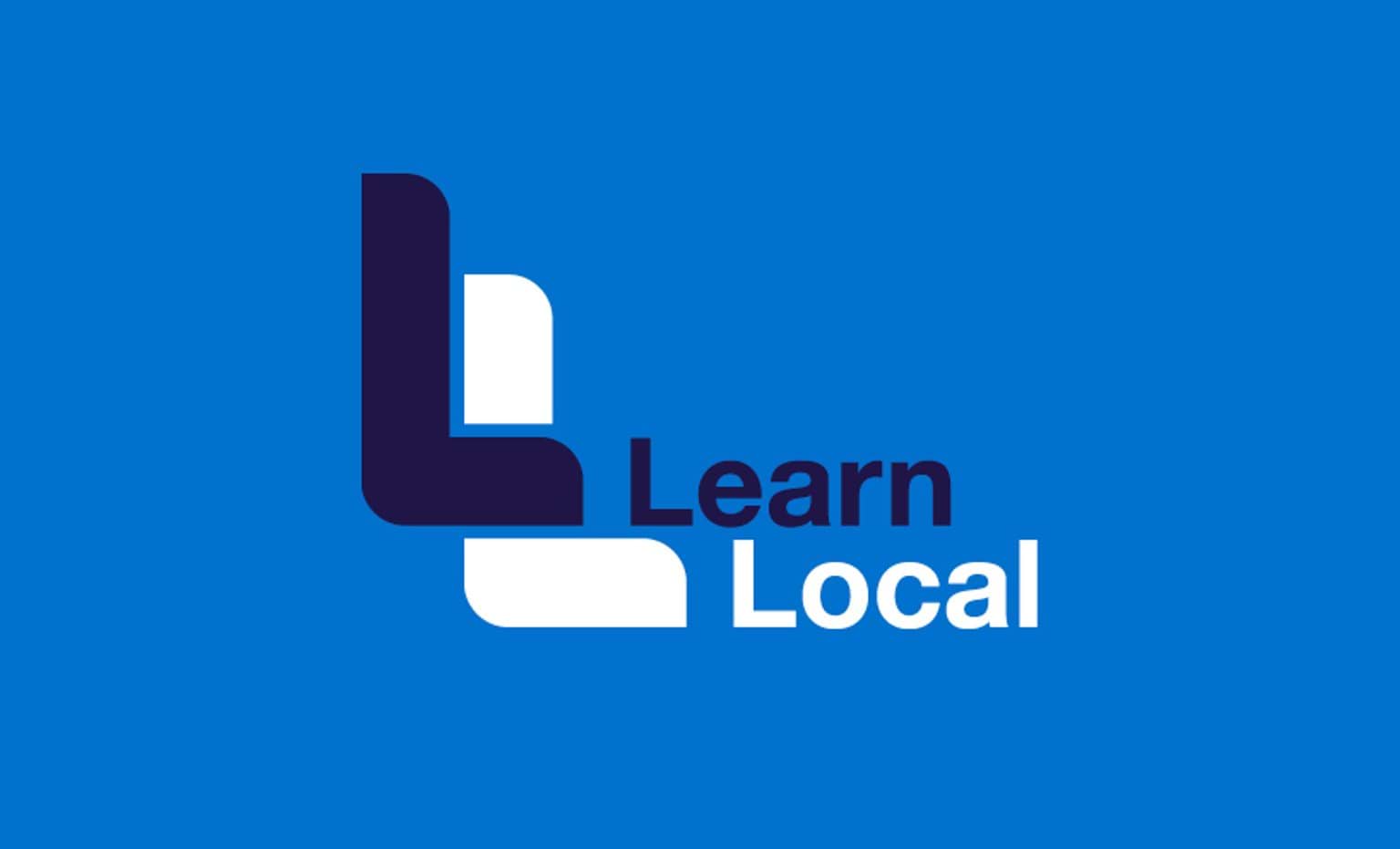 Learn Local logo with a blue background