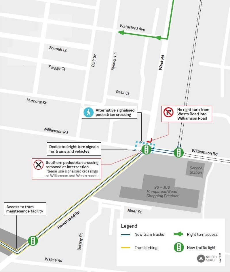 Image of map showing the travel changes around the Hampstaed Road Shopping Precinct