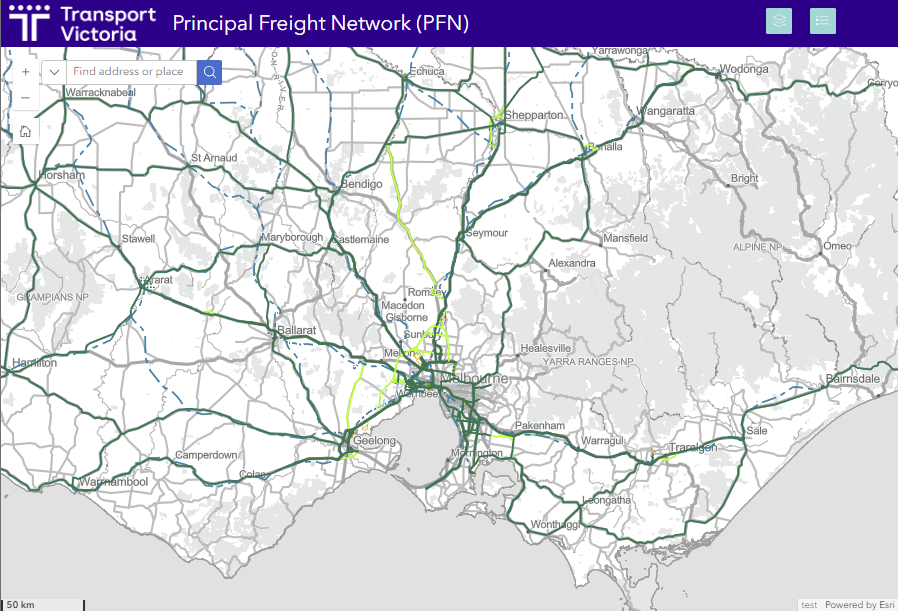 Principal freight network map