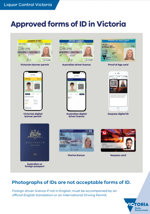 Approved forms of ID