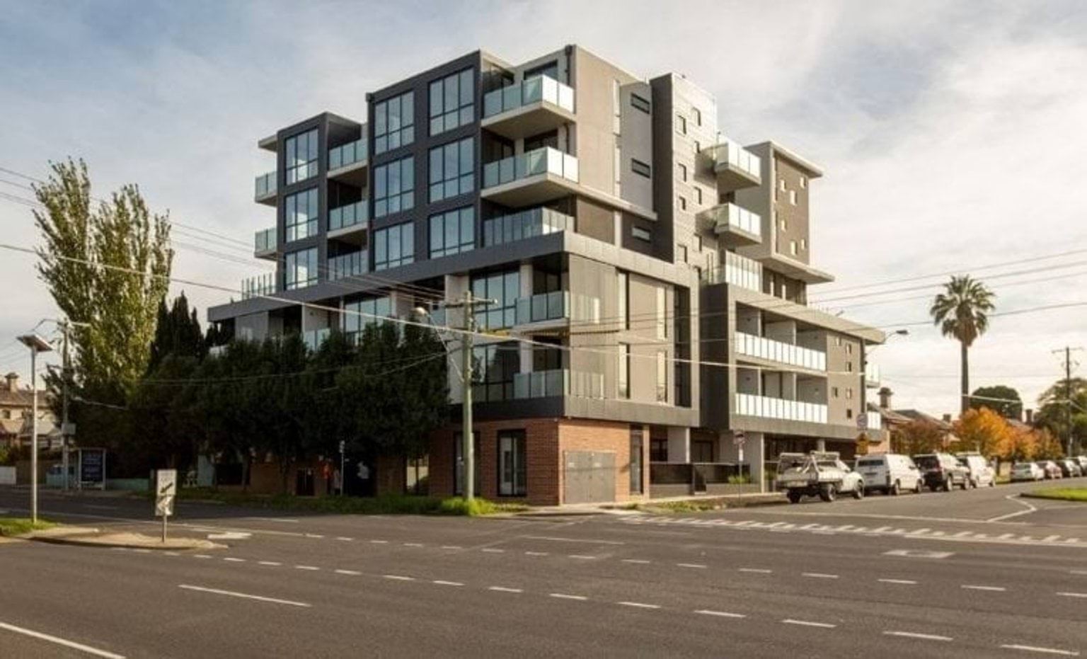 Exterior view of community housing building