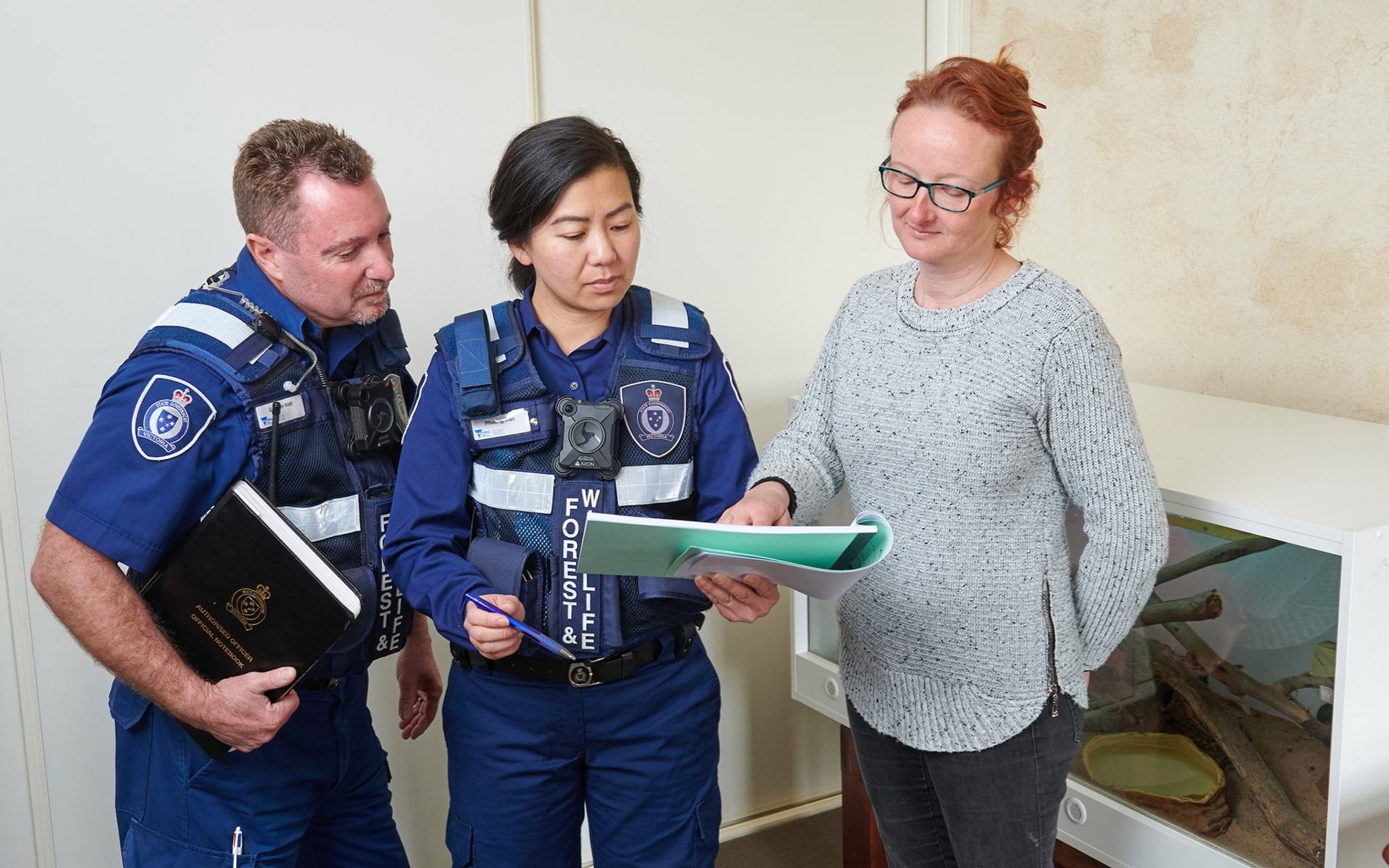 Authorised officers inspect wildlife permit