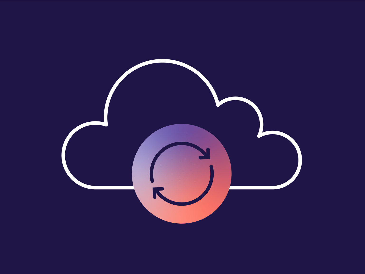 Icon representing backup your devices with a cloud and backup symbol