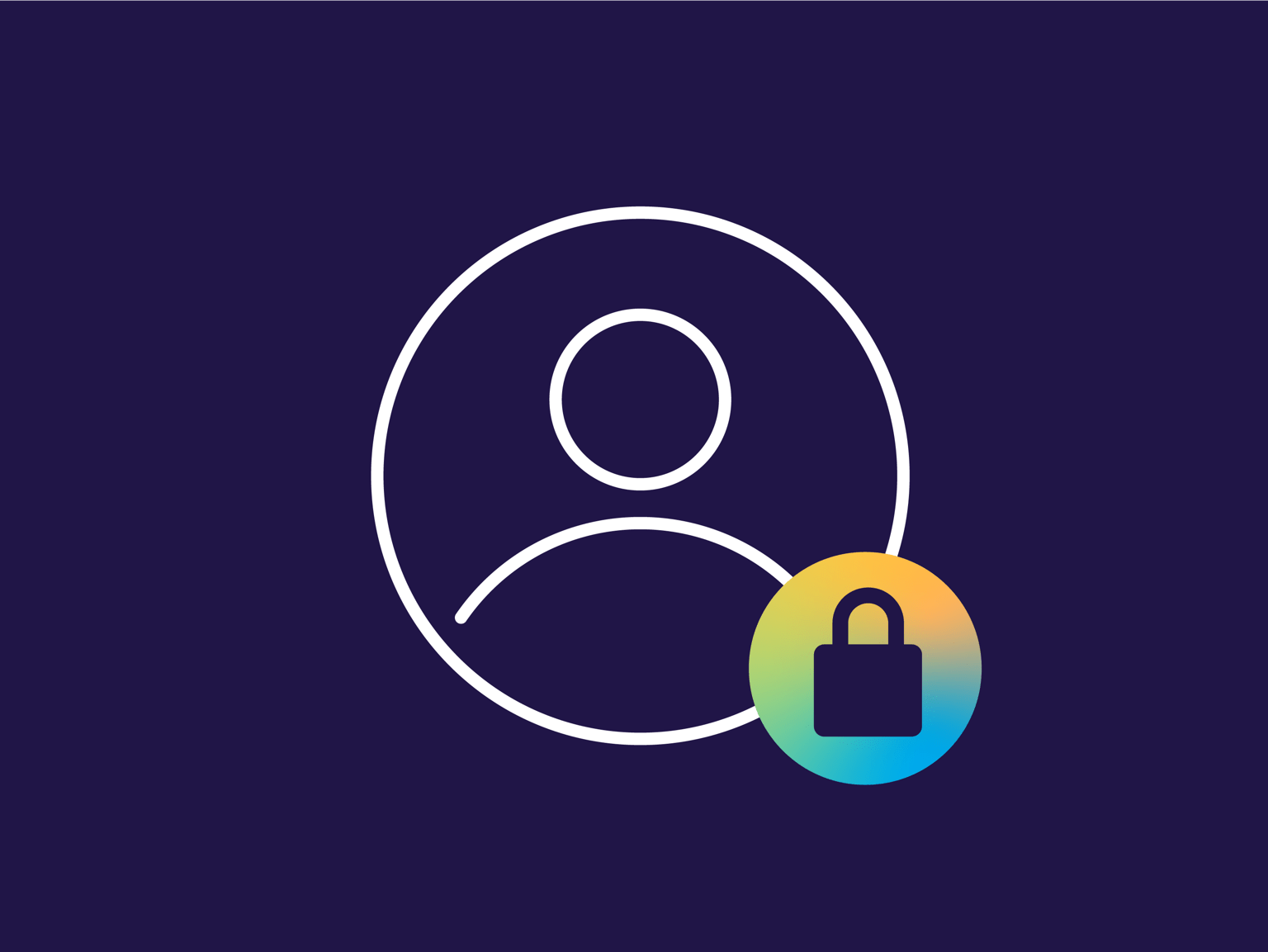 Icon of person and locked padlock
