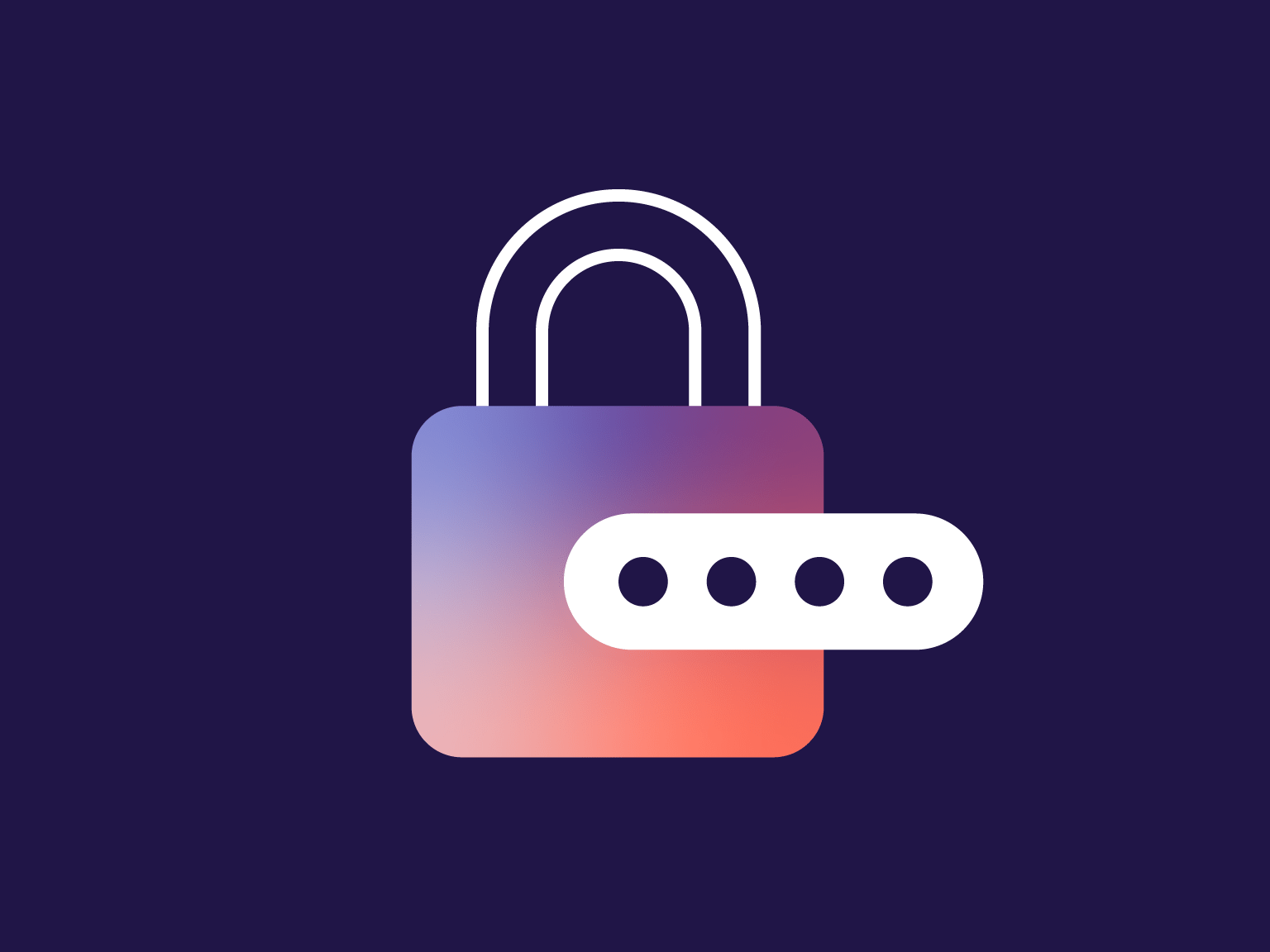 Closed padlock with password