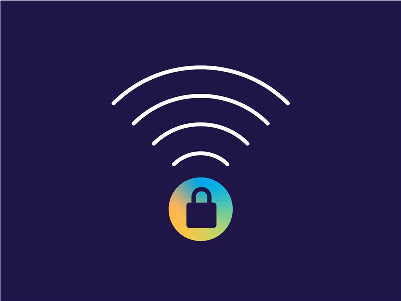 Secure your home wi-fi network Icon of wi-fi symbol and locked padlock
