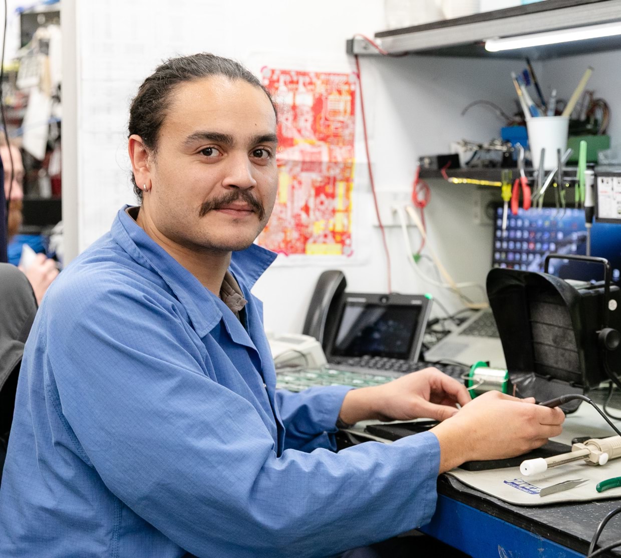 Zelman working with electrotechnology equipment