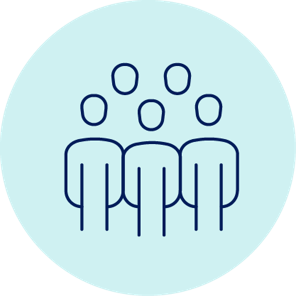 Icon showing a group of people standing together.
