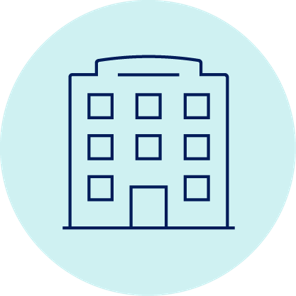 Icon showing a non-government school building